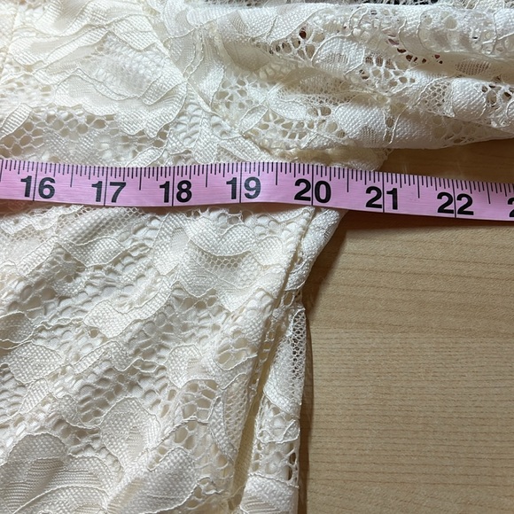 Stretch Lace Off Shoulder Corset Seamed Long Sleeve Top Size 2 (2X) NWT - Picture 8 of 9